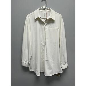 Nike 24/7 Cream Long Sleeve Button-Up Shirt
